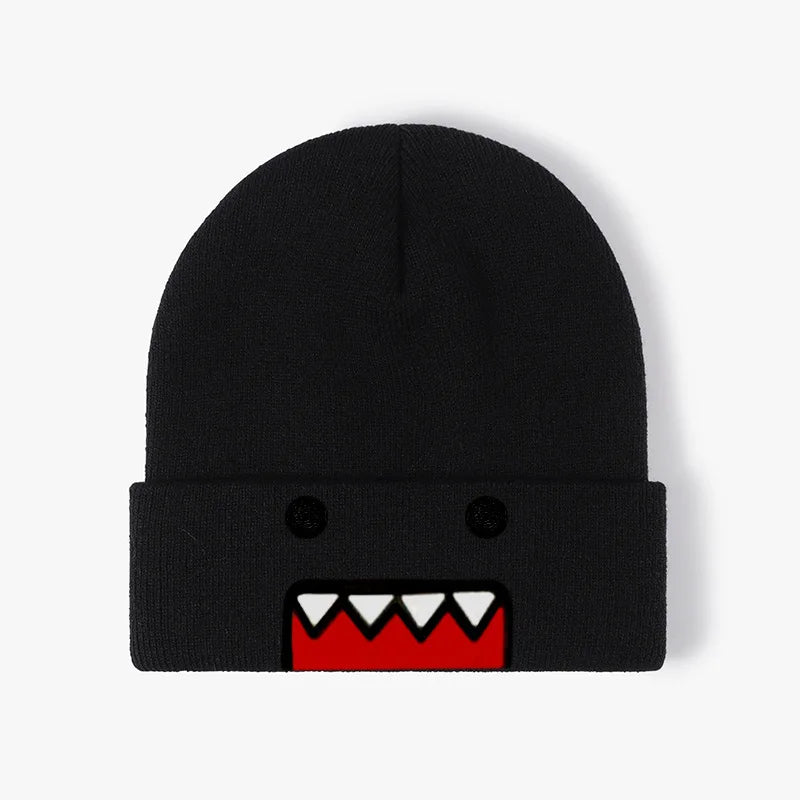 Cartoon Embroidered Knitted Hat Autumn Winter Outdoor Warm Windproof Hip Hop Casual Trendy Style for Men Women