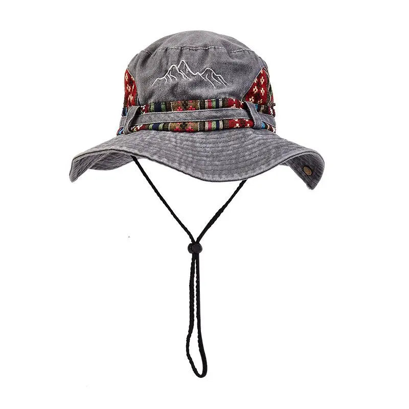 Summer Panama Bucket Hat Men Women 2026 Embroidered Bob Cap Outdoor Wide Brim Beach Sun Hat Vintage Fisherman Hats Visor Cap