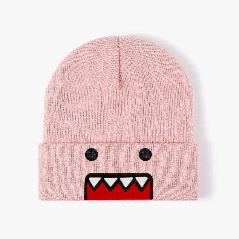 Cartoon Embroidered Knitted Hat Autumn Winter Outdoor Warm Windproof Hip Hop Casual Trendy Style for Men Women