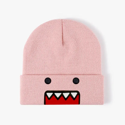 Cartoon Embroidered Knitted Hat Autumn Winter Outdoor Warm Windproof Hip Hop Casual Trendy Style for Men Women