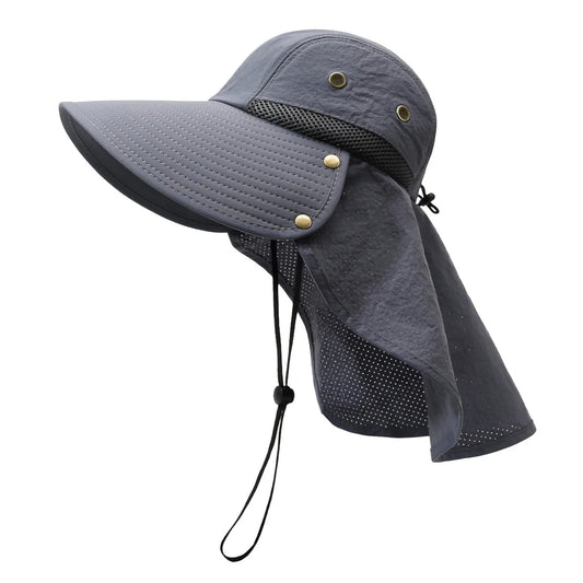 Large Brim Summer Sun Hat with Neck Protector Outdoor Fishing Hat Women Men Shawl Shawl Denim Face Covering Sun Protection