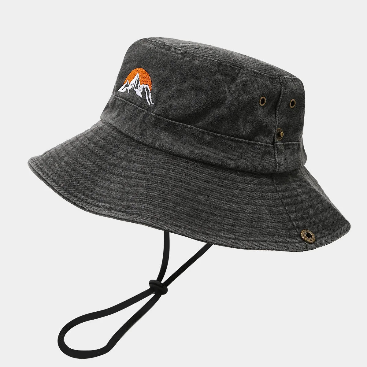 Washed Cotton Embroidery Fishing Fisherman Hats Bucket Hat For Men Woman Outdoor Cap Wide Brim Summer Hiking Camping Hat