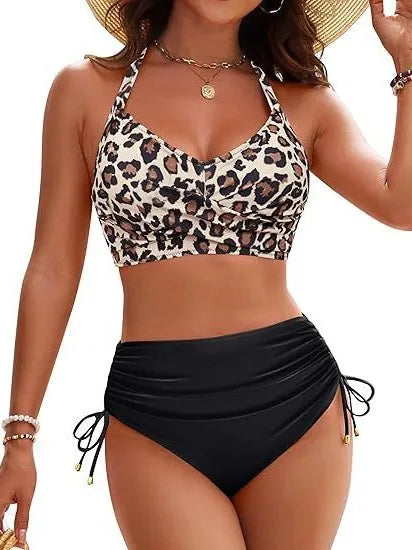 Sexy Bikini Swimsuit Two-Piece Swimwear High Elastic Quick Dry Backless High Quality Polyester Fabric for Swimming And Water ...