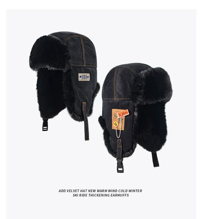 Newest Bumper Hat Men Women Thick Warm Russian Ushanka Fur Hat Fashion Male Female Winter Hat Black Grey Earflap Ski Russian Cap