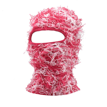 Balaclava Distressed Knitted Caps Hip Hop Full Face Ski Mask Women Outdoor Camouflage Fleece Fuzzy Ski Balaclava Beanies Men Hat
