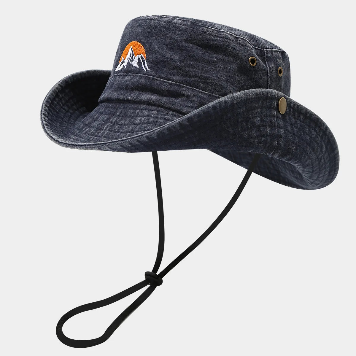 Washed Cotton Embroidery Fishing Fisherman Hats Bucket Hat For Men Woman Outdoor Cap Wide Brim Summer Hiking Camping Hat
