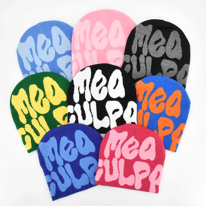 2023 New Knitting Beanies Hat Men Women Paragraph Quality Cap Mea Culpa Y2k Warm Fashion Hundred Take Cold Cap for Women Hats
