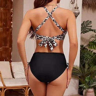 Sexy Bikini Swimsuit Two-Piece Swimwear High Elastic Quick Dry Backless High Quality Polyester Fabric for Swimming And Water ...