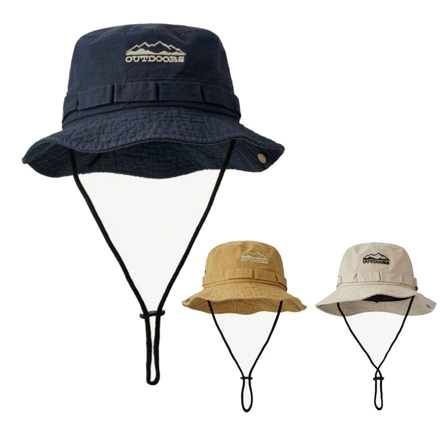 Spring/Summer Retro Sun Hat Outdoor Bucket Hat with Brim Unisex Casual Cap Fashionable Outdoor Sunshade Fisherman Hat