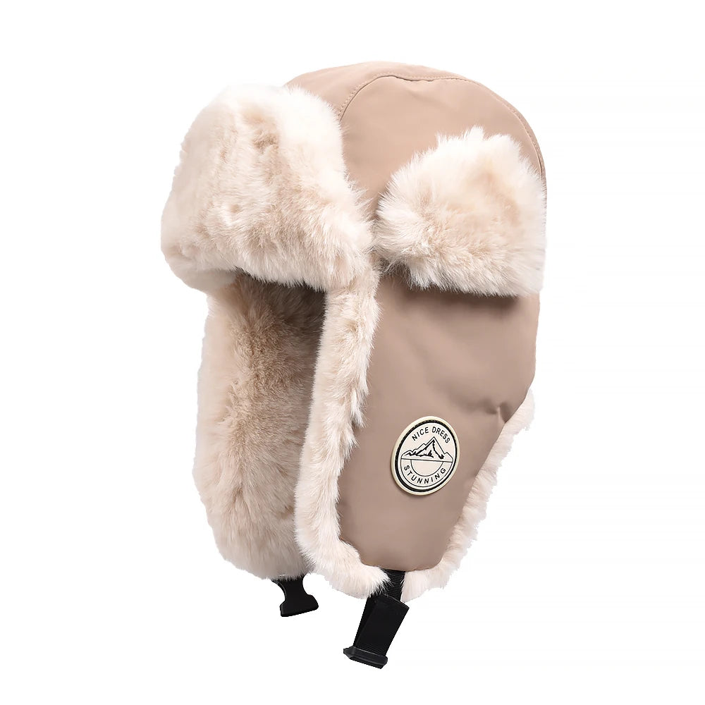 Newest Mens Women Unisex Warm Trapper Aviator Trooper Earflap Winter Flaps Ski Hat New Bomber Hats Russian Ski Hat Faux Fur Hats