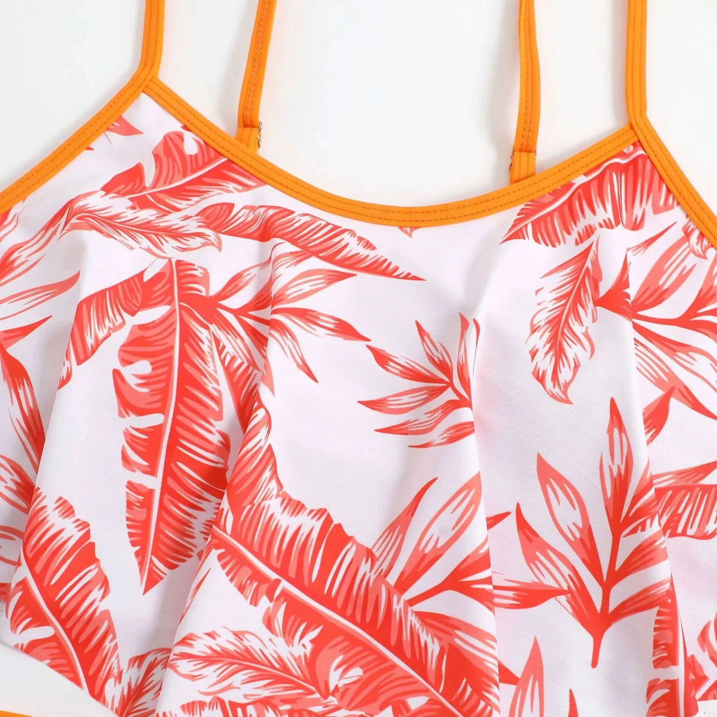 2025 New Sexy Swimwear High Waist Two Piece Bikini Leaf Print Swimsuit Tight Sling Beachwear Summer Women's Seaside Bathing Suit