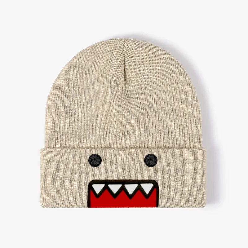Cartoon Embroidered Knitted Hat Autumn Winter Outdoor Warm Windproof Hip Hop Casual Trendy Style for Men Women