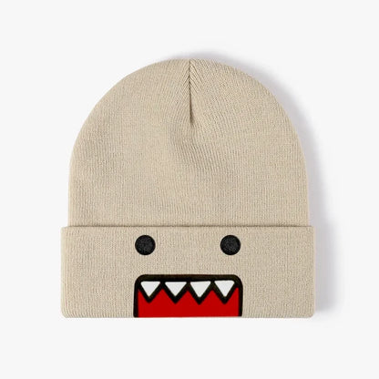 Cartoon Embroidered Knitted Hat Autumn Winter Outdoor Warm Windproof Hip Hop Casual Trendy Style for Men Women