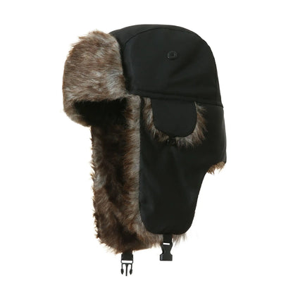 Unisex Warm Mens Women Trapper Cap Aviator Trooper Earflap Winter Flaps Ski Hat New Bomber Hats Russian Ski Hat Faux Fur Hats
