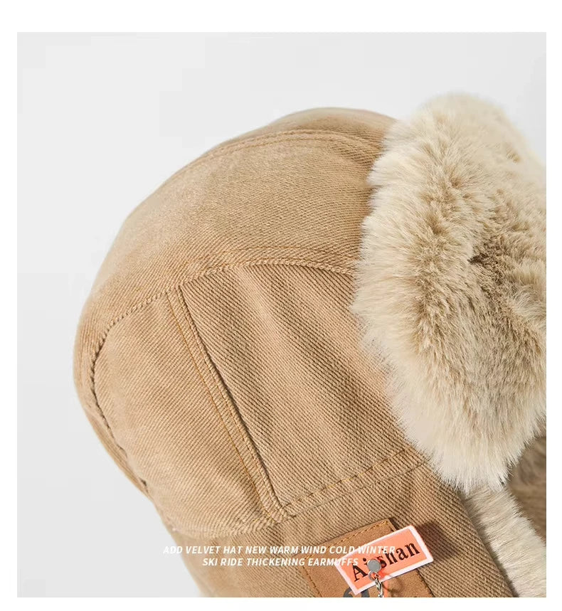 Newest Bumper Hat Men Women Thick Warm Russian Ushanka Fur Hat Fashion Male Female Winter Hat Black Grey Earflap Ski Russian Cap