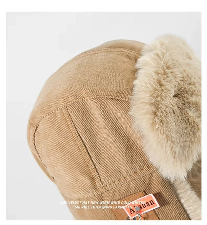 Newest Bumper Hat Men Women Thick Warm Russian Ushanka Fur Hat Fashion Male Female Winter Hat Black Grey Earflap Ski Russian Cap