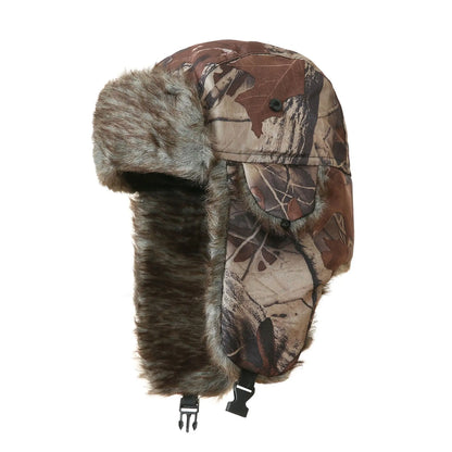 High Quality Windproof Winter Hooded Hats Thickened Camouflage Outdoors Balaclava Ear Protection Warm Snow Cap for Men Women