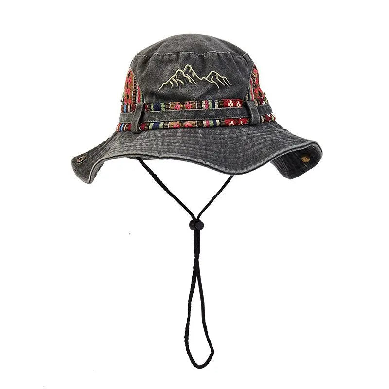 Summer Panama Bucket Hat Men Women 2026 Embroidered Bob Cap Outdoor Wide Brim Beach Sun Hat Vintage Fisherman Hats Visor Cap