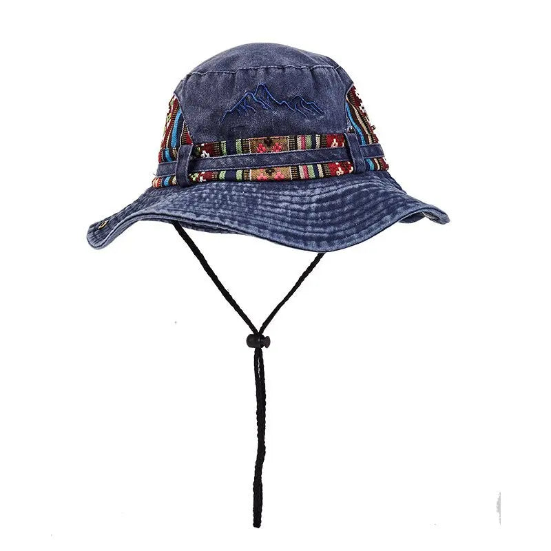 Summer Panama Bucket Hat Men Women 2026 Embroidered Bob Cap Outdoor Wide Brim Beach Sun Hat Vintage Fisherman Hats Visor Cap