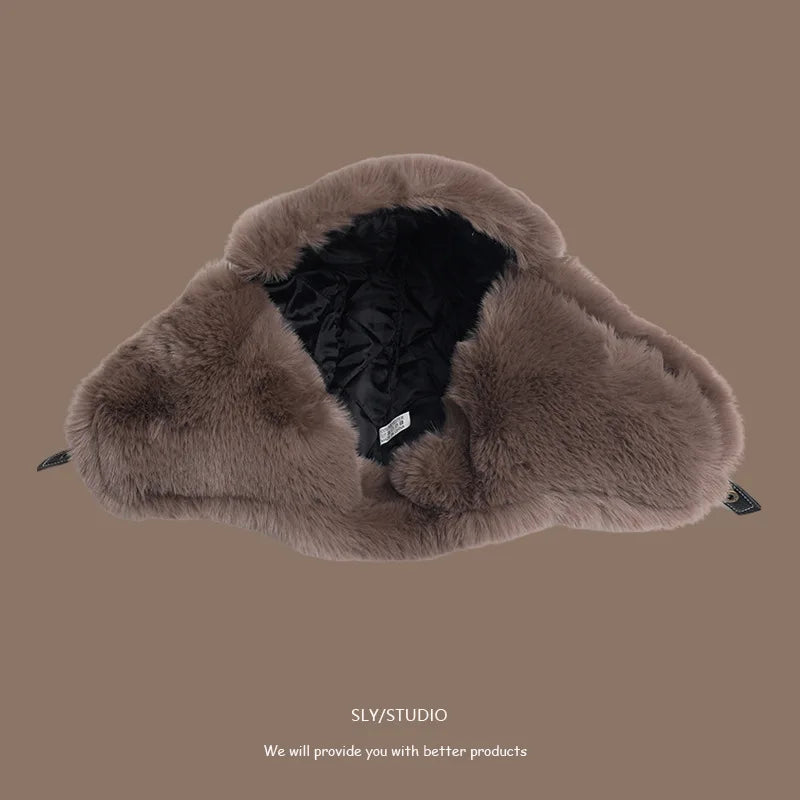 Winter Women Men's Trapper Aviator Trooper Earflap PU Leather Warm Russian Waterproof Ski Hat Bunker Cap Warm Ear Protectors Hat
