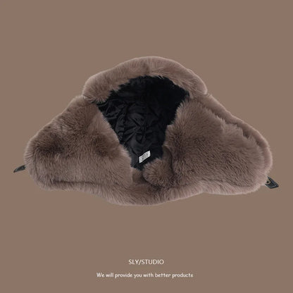 Winter Women Men's Trapper Aviator Trooper Earflap PU Leather Warm Russian Waterproof Ski Hat Bunker Cap Warm Ear Protectors Hat