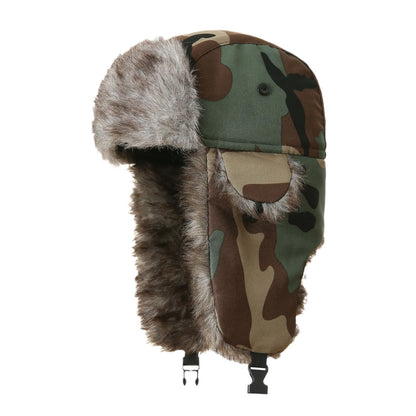 High Quality Windproof Winter Hooded Hats Thickened Camouflage Outdoors Balaclava Ear Protection Warm Snow Cap for Men Women