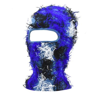 Balaclava Distressed Knitted Caps Hip Hop Full Face Ski Mask Women Outdoor Camouflage Fleece Fuzzy Ski Balaclava Beanies Men Hat