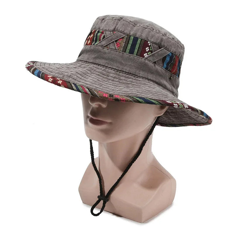 Summer New Bucket Hat For Men Fisherman Cap Fishing Outdoor Sunshade Big Brim Panama Hat Sunscreen Riding Hiking Suncreen Sunhat