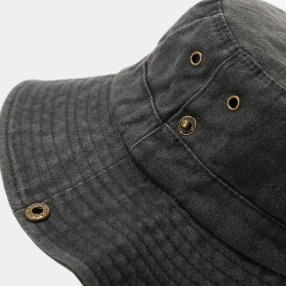 Washed Cotton Embroidery Fishing Fisherman Hats Bucket Hat For Men Woman Outdoor Cap Wide Brim Summer Hiking Camping Hat