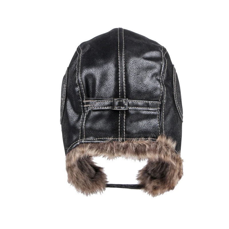 Pilot Winter Trapper Hat Men Women Thick Warm Russian Ushanka Fur Hat with EarFlaps Male Female Warm Trapper Ushanka