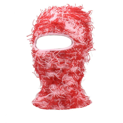 Balaclava Distressed Knitted Caps Hip Hop Full Face Ski Mask Women Outdoor Camouflage Fleece Fuzzy Ski Balaclava Beanies Men Hat