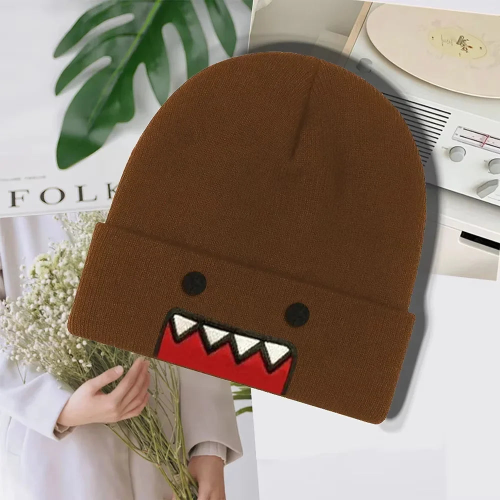 Cartoon Embroidered Knitted Hat Autumn Winter Outdoor Warm Windproof Hip Hop Casual Trendy Style for Men Women