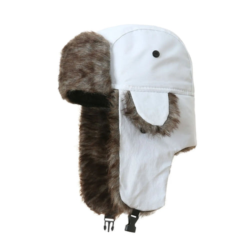 Unisex Warm Mens Women Trapper Cap Aviator Trooper Earflap Winter Flaps Ski Hat New Bomber Hats Russian Ski Hat Faux Fur Hats