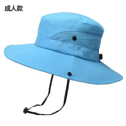 Women Large Brim With Leaking Ponytail Quick Drying Bucket Hats Fishermen Caps Outdoor Casual Cap Women Sunscreen Hat