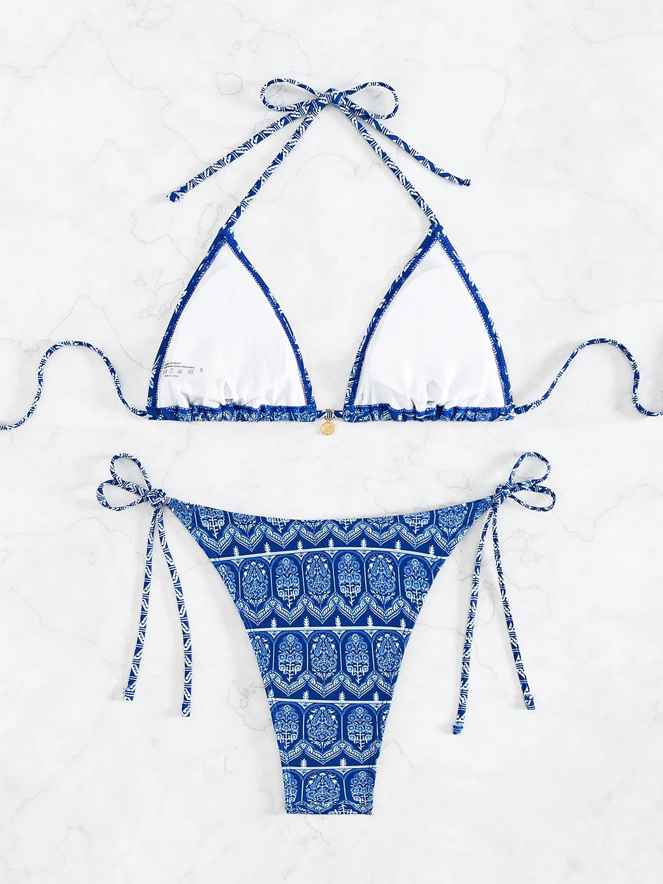 2026 New Women's Bikini Set Adjustable Tie Side Bandage Swimwear High-End Sexy Two-Piece Bathing Suit Summer Beach Push Up