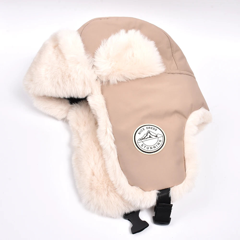 Newest Mens Women Unisex Warm Trapper Aviator Trooper Earflap Winter Flaps Ski Hat New Bomber Hats Russian Ski Hat Faux Fur Hats