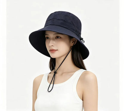 Women Summer Quick-dry Fishermen Hat Casual Outdoor Wide Brim Waterproof Sunshade Bucket Cap Solid Hiking Fishing Sunscreen Hats