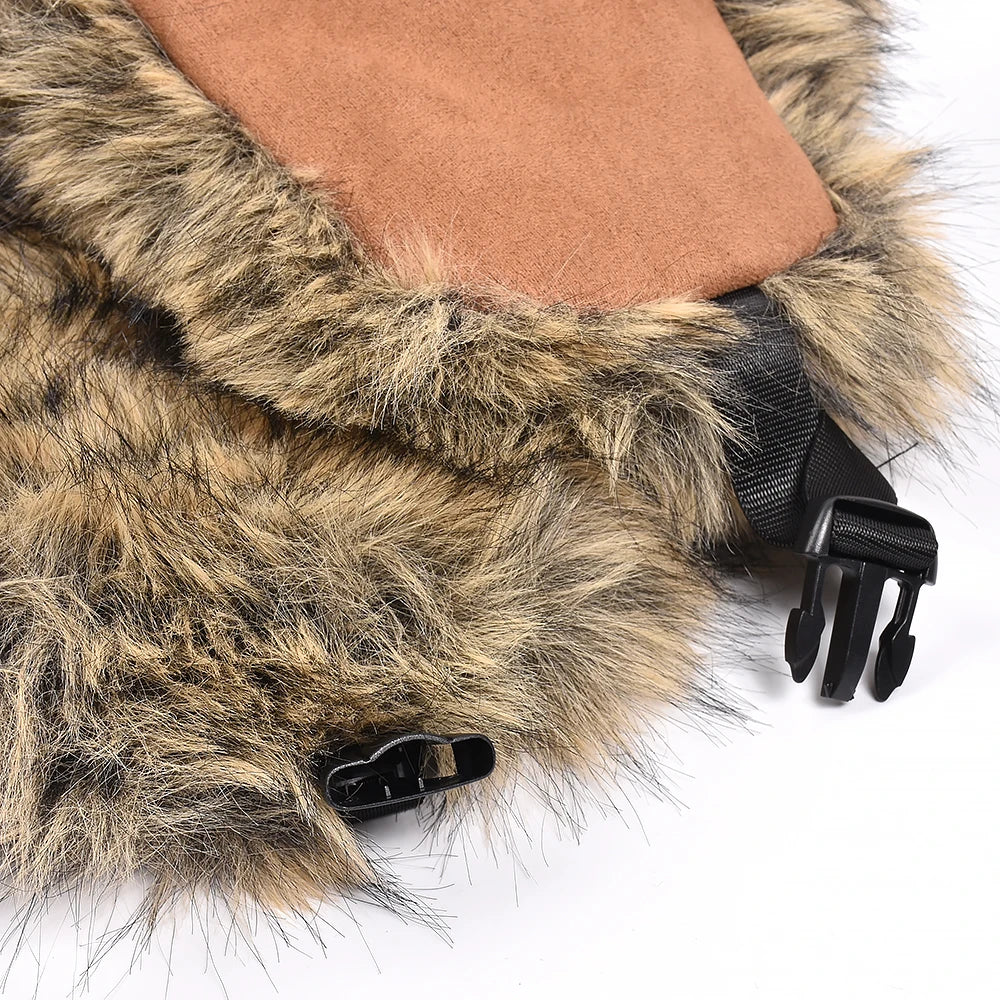 Winter Ushanka Hat Men Pilot Aviator Trapper Hat Faux Fur Leather Snow Skiing Cap with Ear Flaps Thick Winter Bomber Hat Male