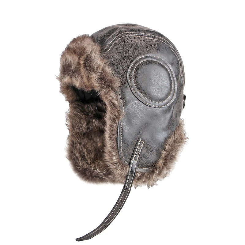 Pilot Winter Trapper Hat Men Women Thick Warm Russian Ushanka Fur Hat with EarFlaps Male Female Warm Trapper Ushanka