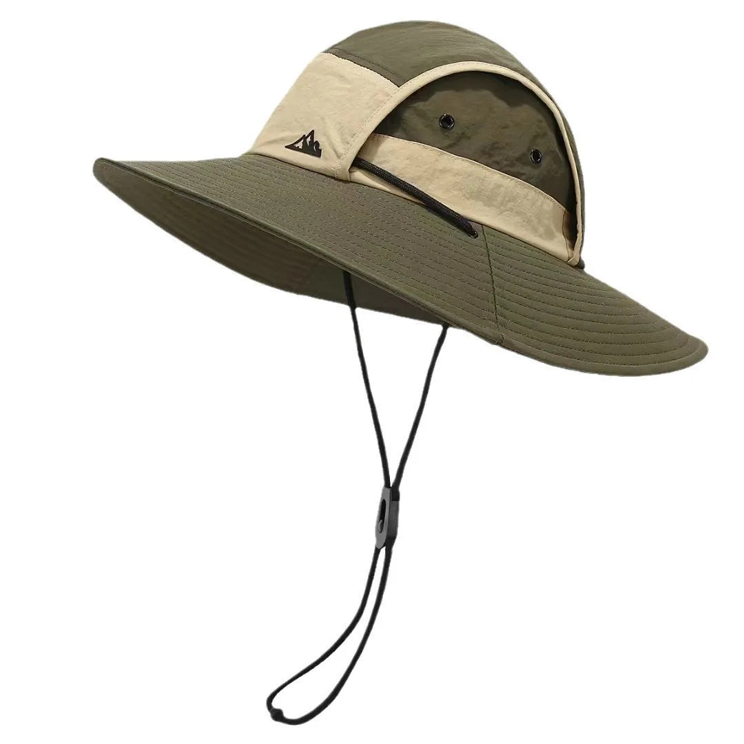 Summer Outdoor Sun Protection Hat for Women Men Hiking Fishing Sunscreen Visor Cap Large Brim Shawl Quick Drying Fisherman Hat