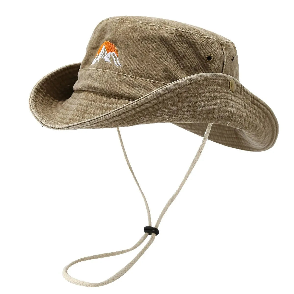 Washed Cotton Embroidery Fishing Fisherman Hats Bucket Hat For Men Woman Outdoor Cap Wide Brim Summer Hiking Camping Hat
