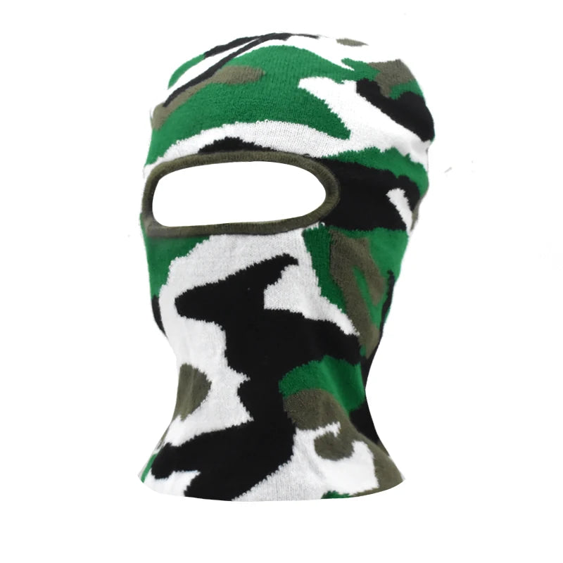 Balaclava Distressed Knitted Caps Hip Hop Full Face Ski Mask Women Outdoor Camouflage Fleece Fuzzy Ski Balaclava Beanies Men Hat