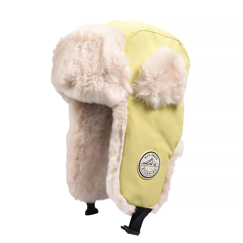 Newest Mens Women Unisex Warm Trapper Aviator Trooper Earflap Winter Flaps Ski Hat New Bomber Hats Russian Ski Hat Faux Fur Hats