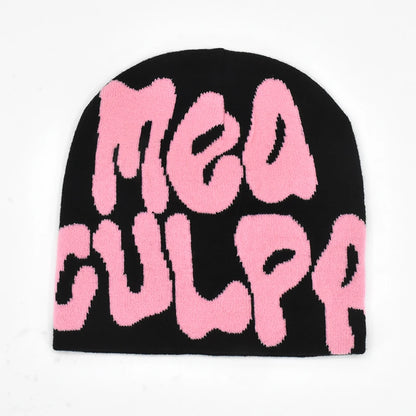 2023 New Knitting Beanies Hat Men Women Paragraph Quality Cap Mea Culpa Y2k Warm Fashion Hundred Take Cold Cap for Women Hats