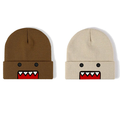Cartoon Embroidered Knitted Hat Autumn Winter Outdoor Warm Windproof Hip Hop Casual Trendy Style for Men Women