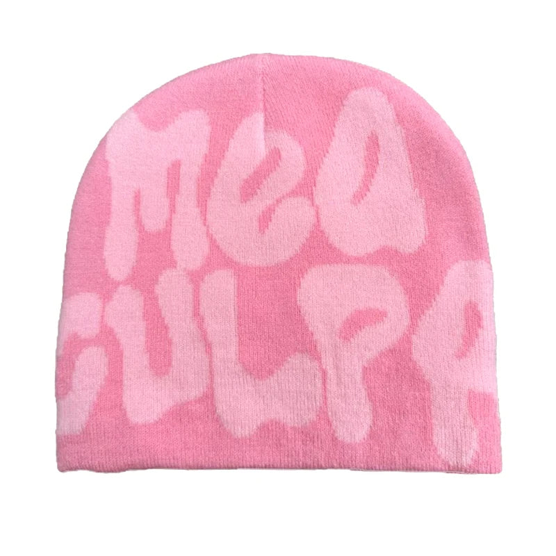 2023 New Knitting Beanies Hat Men Women Paragraph Quality Cap Mea Culpa Y2k Warm Fashion Hundred Take Cold Cap for Women Hats