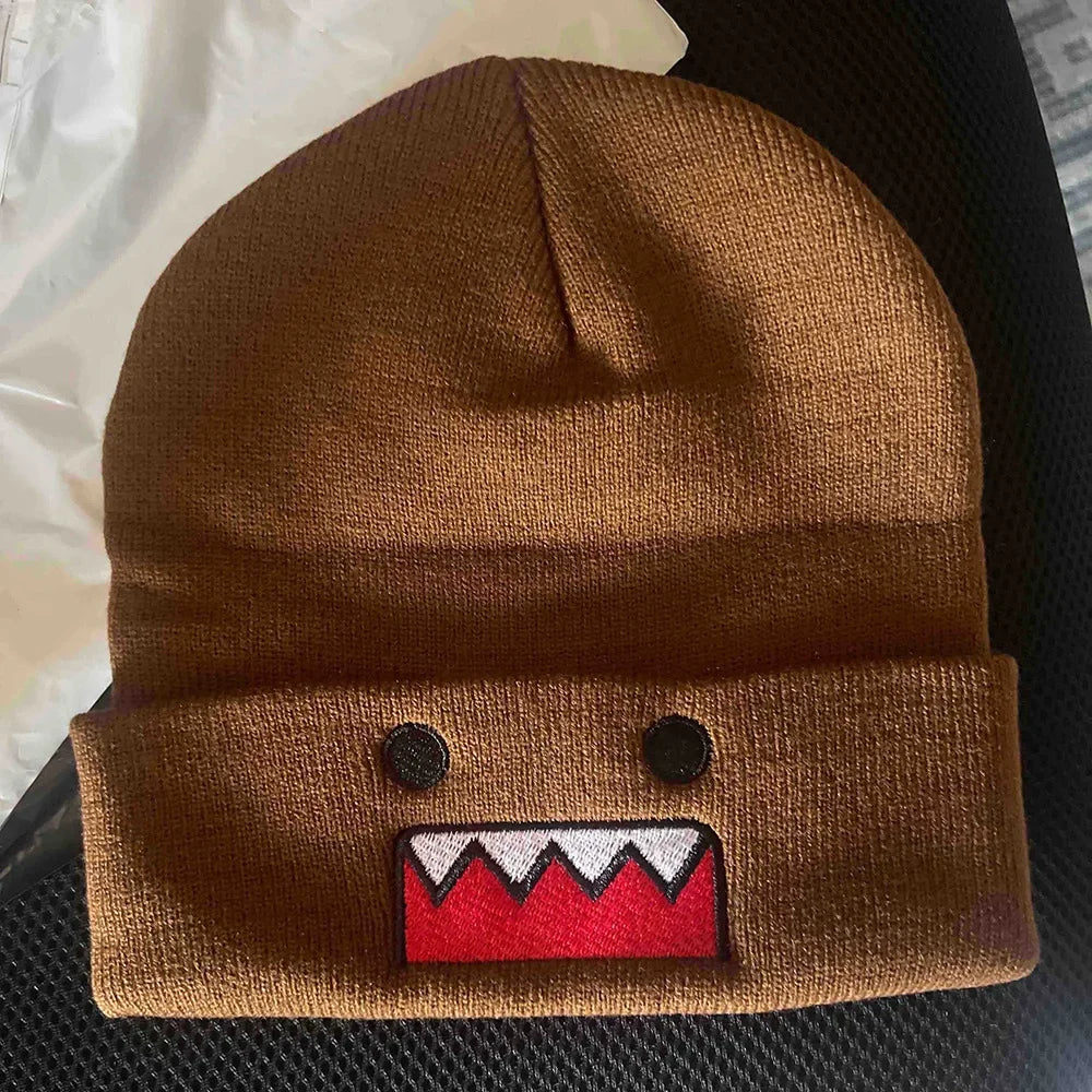 Cartoon Embroidered Knitted Hat Autumn Winter Outdoor Warm Windproof Hip Hop Casual Trendy Style for Men Women