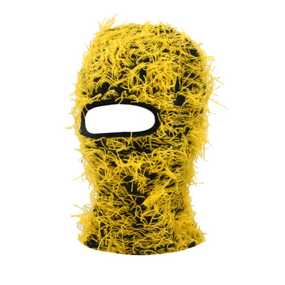 Balaclava Distressed Knitted Caps Hip Hop Full Face Ski Mask Women Outdoor Camouflage Fleece Fuzzy Ski Balaclava Beanies Men Hat