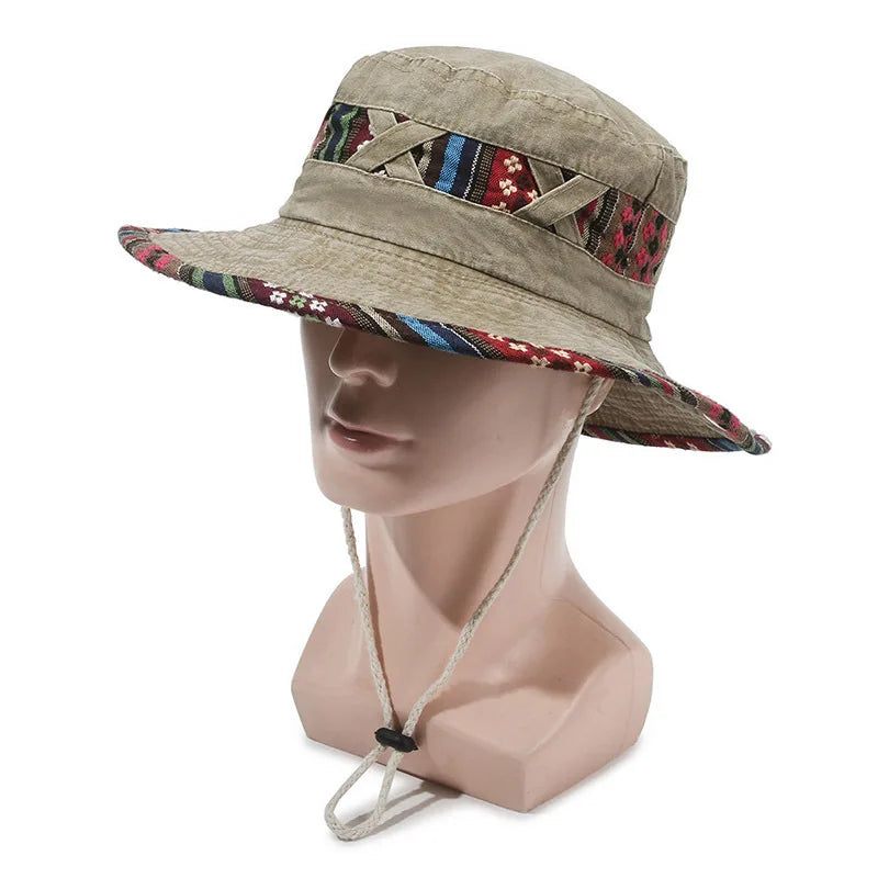 Summer New Bucket Hat For Men Fisherman Cap Fishing Outdoor Sunshade Big Brim Panama Hat Sunscreen Riding Hiking Suncreen Sunhat