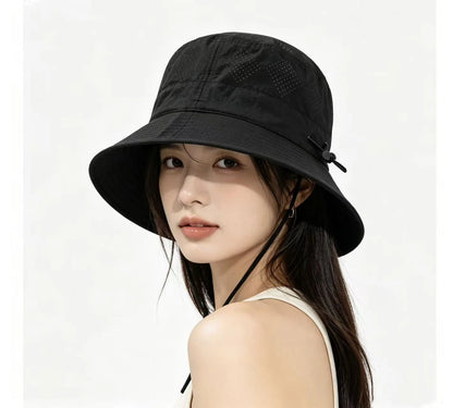 Women Summer Quick-dry Fishermen Hat Casual Outdoor Wide Brim Waterproof Sunshade Bucket Cap Solid Hiking Fishing Sunscreen Hats